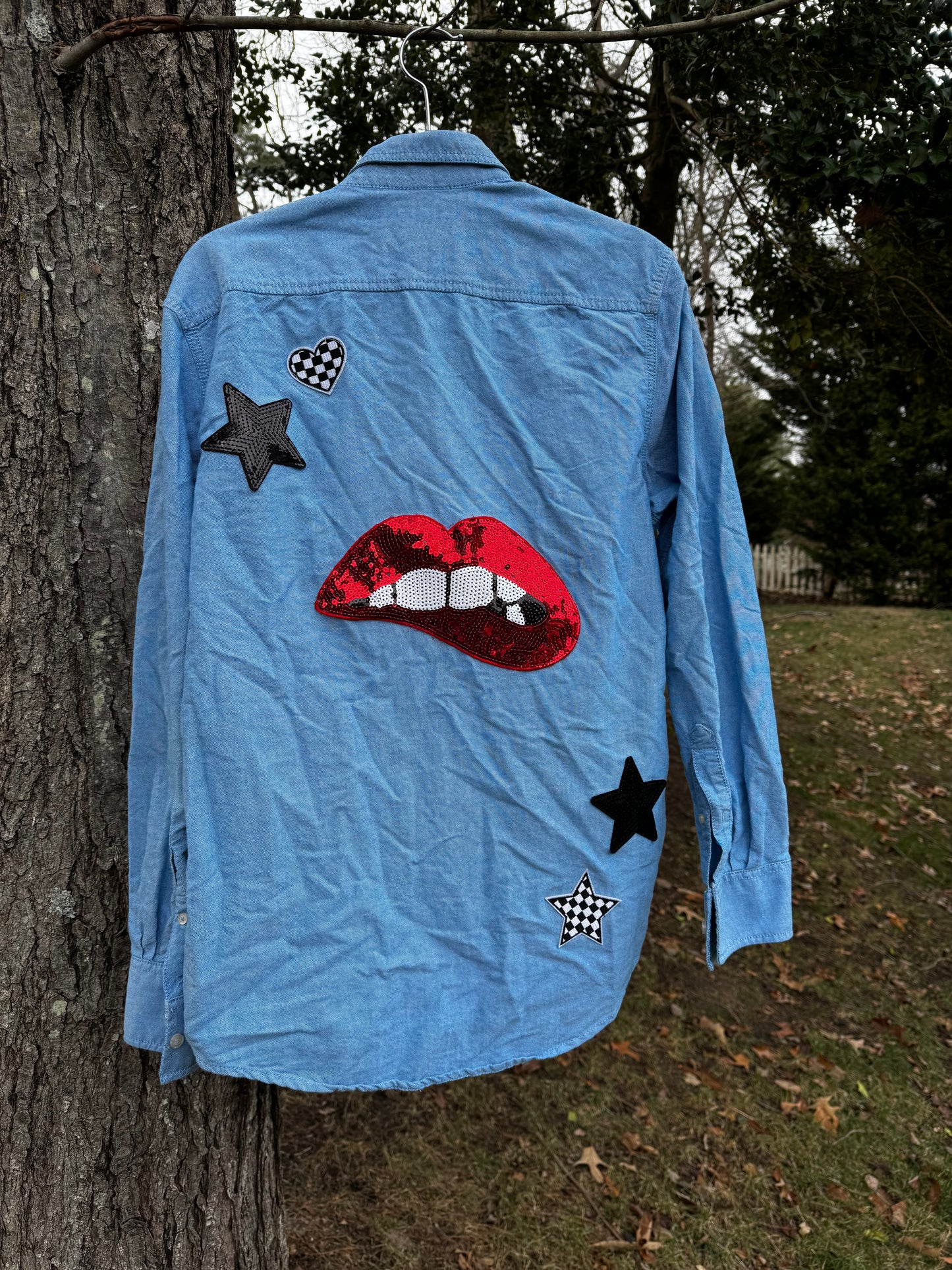 Patched Denim Shacket