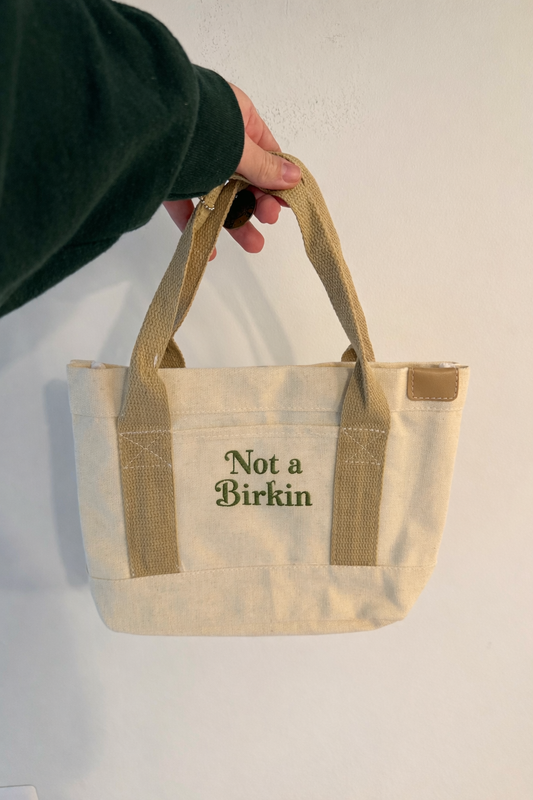 Small beige canvas tote