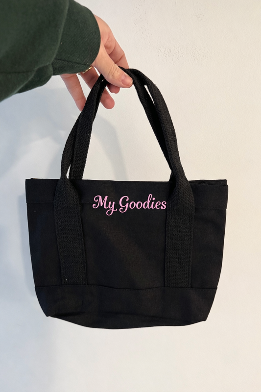 Small black canvas tote